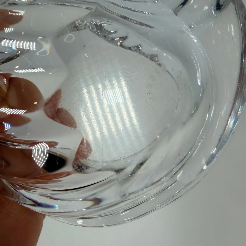 Clear Crystal Seashell Trinket or candy bowl‎ by Vannes made in France